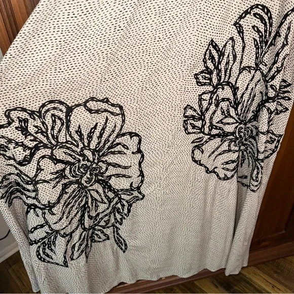 Anthropology Ranna Gill Cream Halter Maxi Dress with Black Floral Embroidery XS - Picture 6 of 12